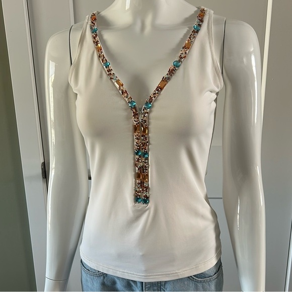 Joseph Ribkoff Jewelled Zip Tank Top - Picture 11 of 12